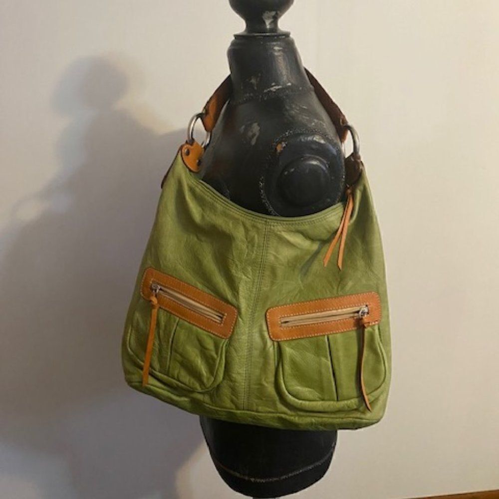 Maurizio Taiutt Green Genuine Leather made in Italy shoulder bag